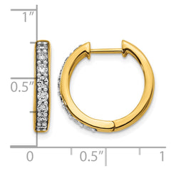 14k Diamond Hinged Hoop Earrings - 5