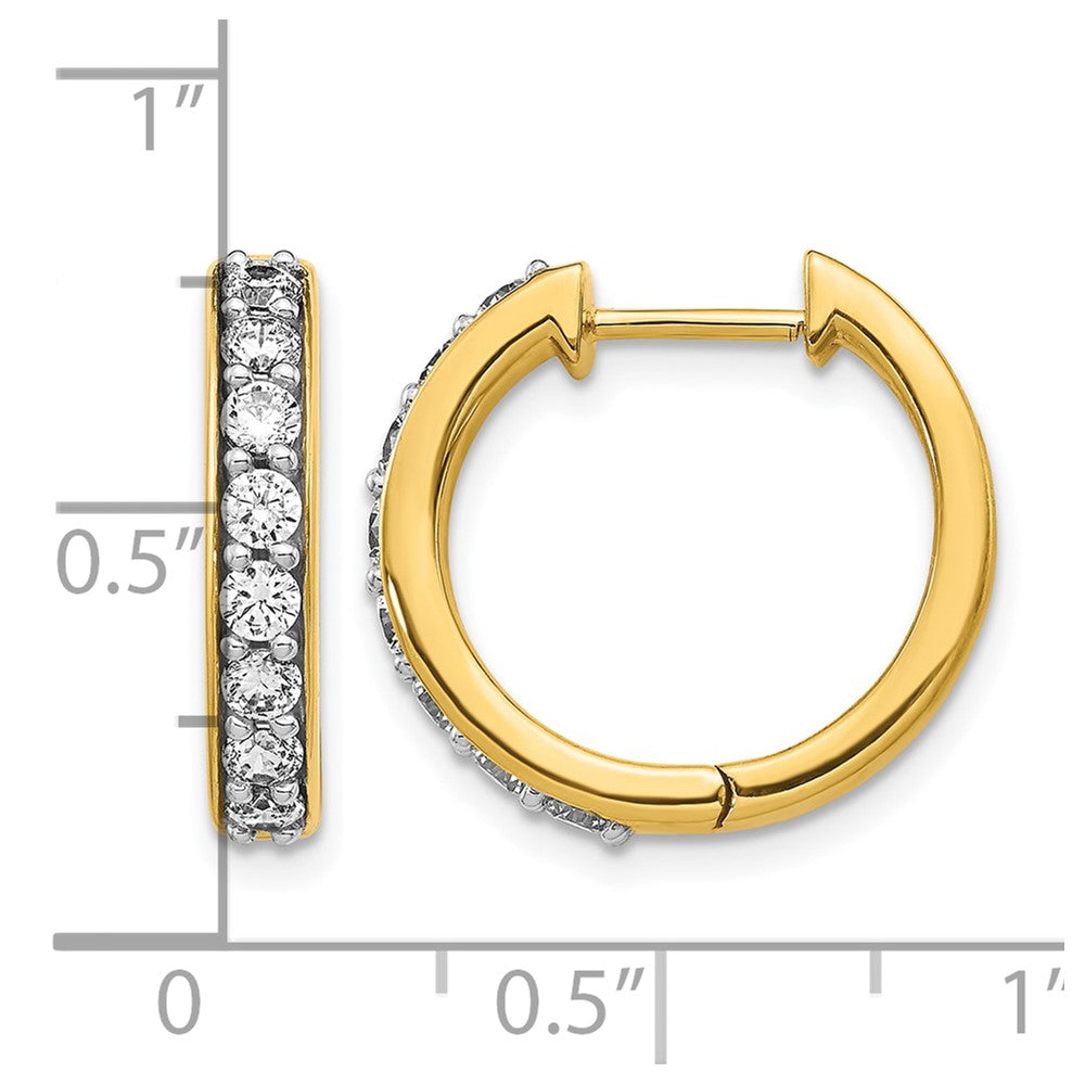 14k Diamond Hinged Hoop Earrings - 40