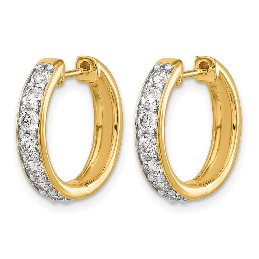 14k Diamond Hinged Hoop Earrings - 4