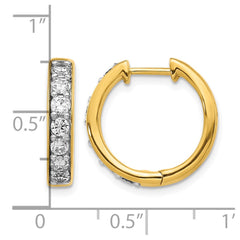 14k Diamond Hinged Hoop Earrings - 4