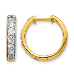14k Diamond Hinged Hoop Earrings - 4