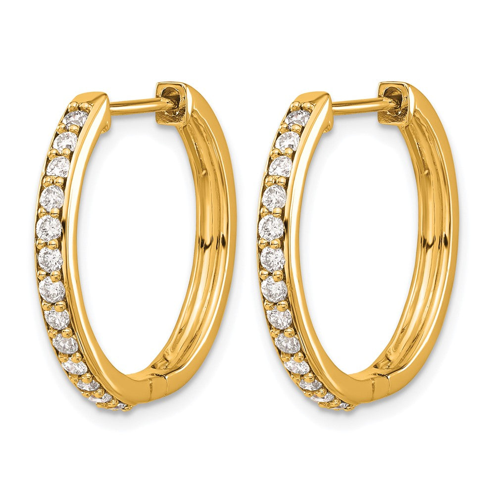 14k Diamond Hinged Hoop Earrings - 43