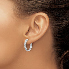 14k White Gold Diamond Hinged Hoop Earrings - 65