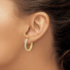 14k Diamond Hinged Hoop Earrings - 19