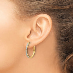 14k Diamond Hinged Hoop Earrings - 20