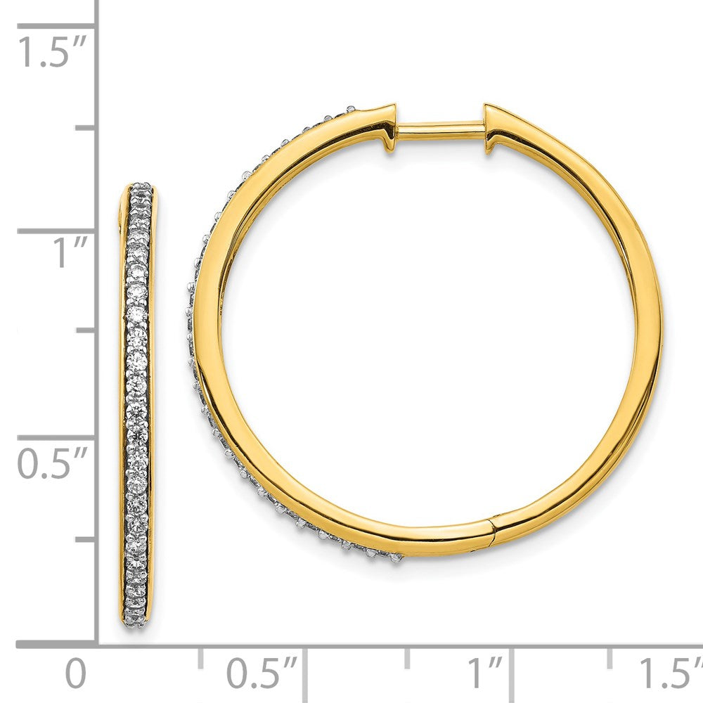 14k Diamond Hinged Hoop Earrings - 21