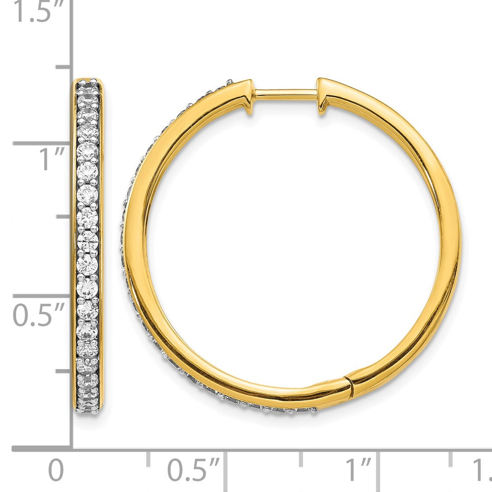 14k Diamond Hinged Hoop Earrings - 44