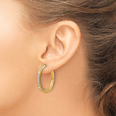 14k Diamond Hinged Hoop Earrings - 45