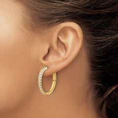 14k Diamond Hinged Hoop Earrings - 47