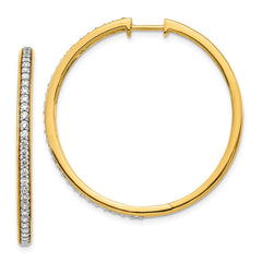 14k Diamond Hinged Hoop Earrings - 17