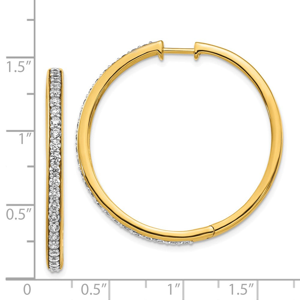 14k Diamond Hinged Hoop Earrings - 18