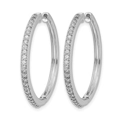 14k White Gold Diamond Milgrain Hinged Hoop Earrings