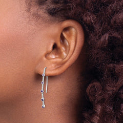 14k White Gold Diamond and Amethyst Earrings