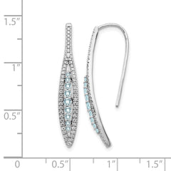 14k White Gold Diamond and Aquamarine Earrings