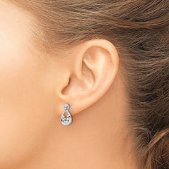 14k White Gold Diamond Post Earrings
