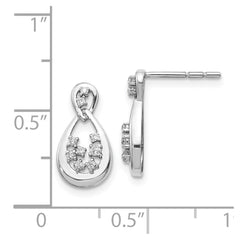 14k White Gold Diamond Post Earrings