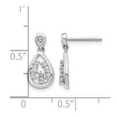 14k White Gold Diamond Post Earrings - 8