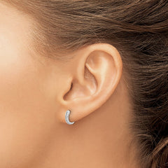 14k White Gold Diamond Hinged Hoop Earrings - 43