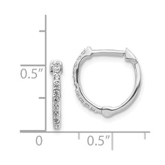 14k White Gold Diamond Hoop Earrings - 2