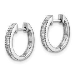 14k White Gold Diamond Hinged Hoop Earrings - 20