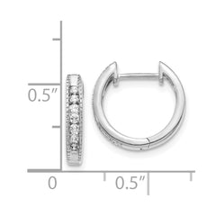 14k White Gold Diamond Hinged Hoop Earrings - 20