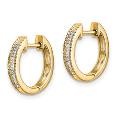 14k Diamond Hinged Hoop Earrings - 13