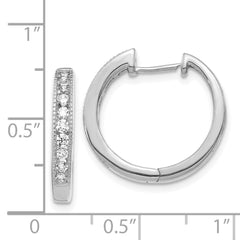 14k White Gold Diamond Hinged Hoop Earrings - 21