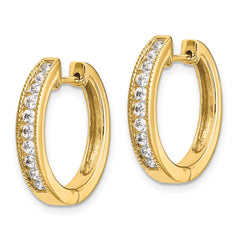 14k Diamond Hinged Hoop Earrings - 14