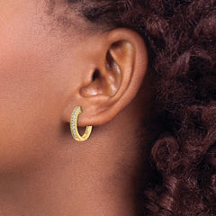 14k Diamond Hinged Hoop Earrings - 14