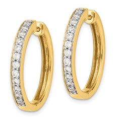 14k Diamond Hinged Hoop Earrings - 15
