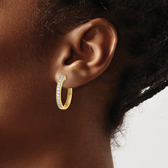 14k Diamond Hinged Hoop Earrings - 15