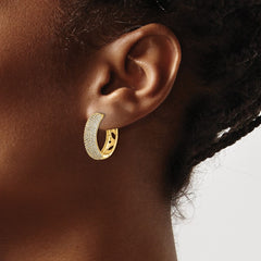 14k Diamond Hinged Hoop Earrings - 10