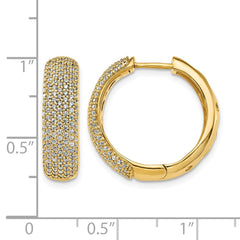 14k Diamond Hinged Hoop Earrings - 10