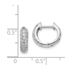 14k White Gold Diamond Hinged Hoop Earrings - 57