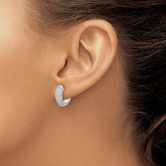 14k White Gold Diamond Hinged Hoop Earrings - 46