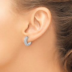 14k White Gold Diamond Hinged Hoop Earrings - 47