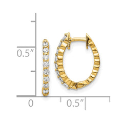 14k AA Diamond Hinged Hoop Earrings