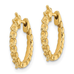 14k Diamond Hinged Hoop Earring Mountings - 2