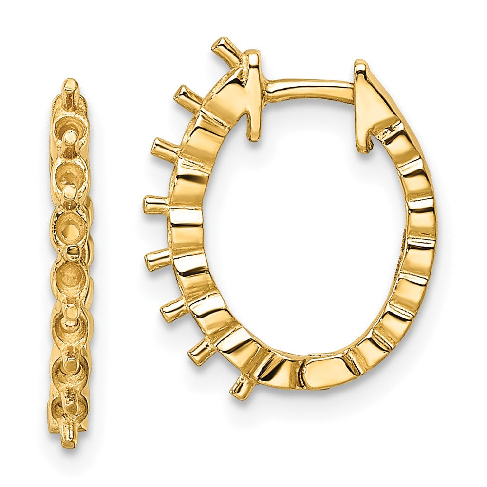 14k Diamond Hinged Hoop Earring Mountings - 2