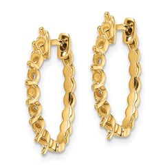 14k Diamond Hinged Hoop Earring Mountings