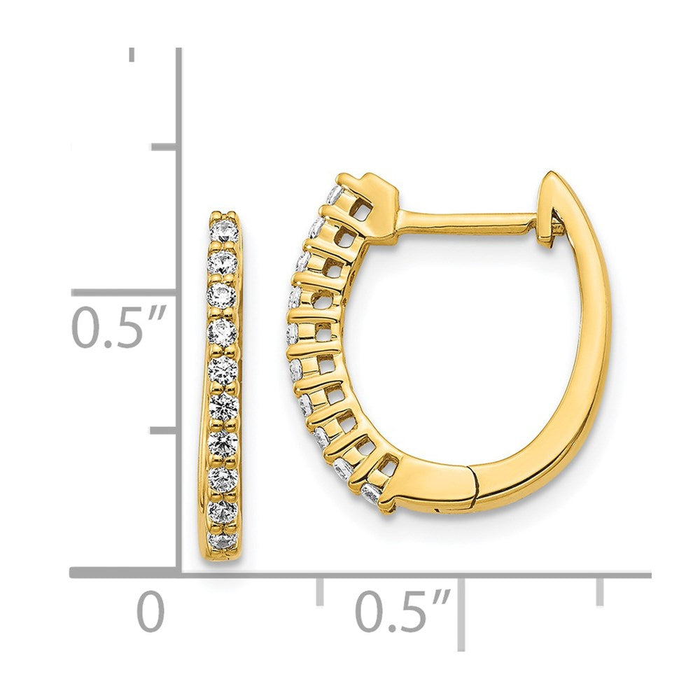 14k Diamond Hinged Hoop Earrings - 25