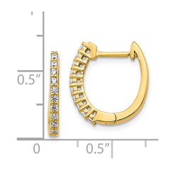 14k Diamond Hinged Hoop Earrings - 25