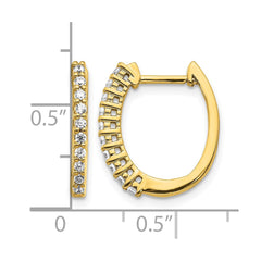 14k Diamond Hinged Hoop Earrings - 6