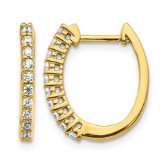 14k Diamond Hinged Hoop Earrings - 6