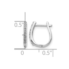 14k White Gold Diamond Hinged Hoop Earrings - 15