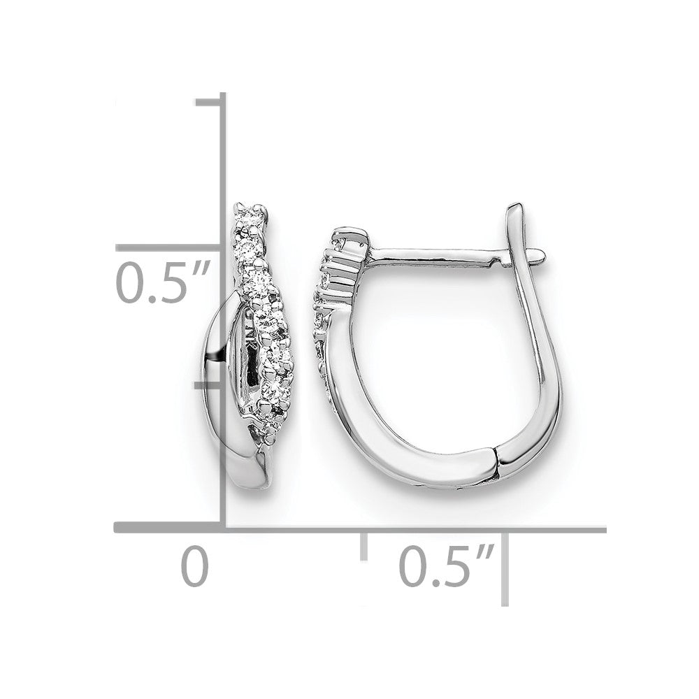 14k White Gold Diamond Hinged Earrings