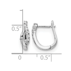14k White Gold Diamond Hinged Earrings