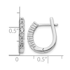 14k White Gold Diamond Hinged Hoop Earrings - 18