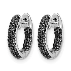 14k White Gold Diamond Hinged Hoop Earrings - 56