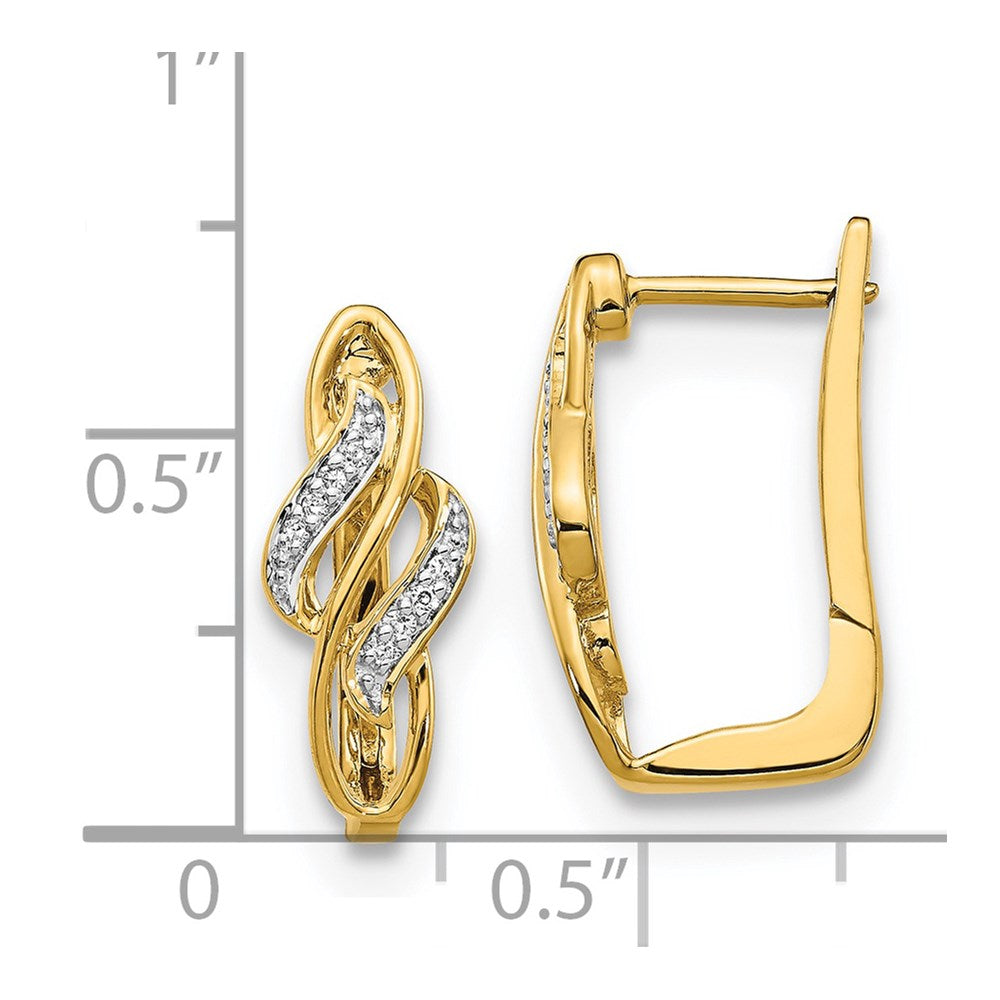 14k Diamond Hinged Hoop Earrings - 24